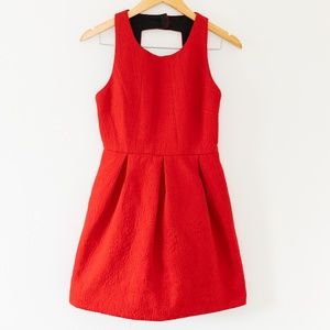 Anthropologie Moulinette Soeurs Red Brocade Dress Size 4